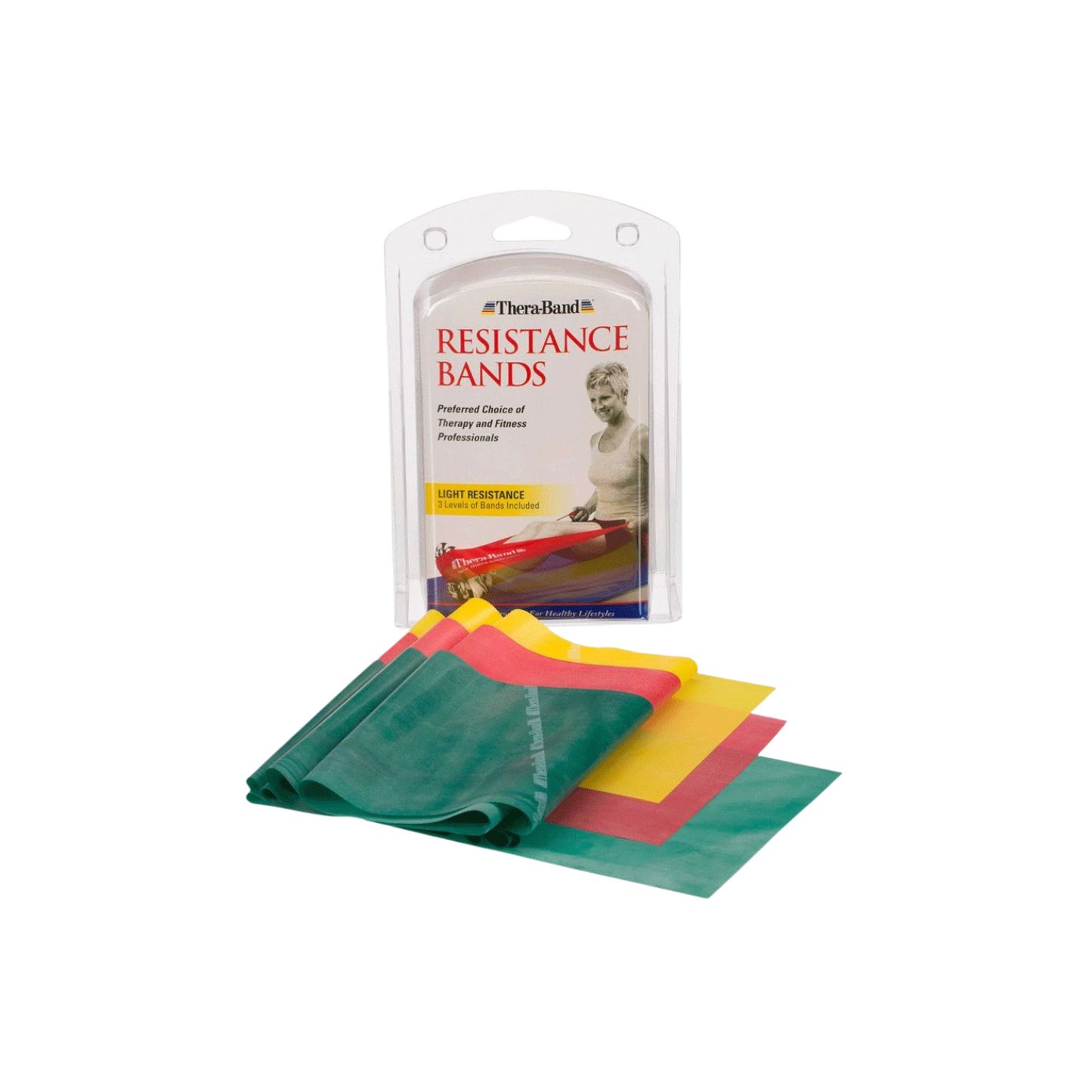 Theraband Multi-Band Retail Pack 1.5 m, Light (Yellow, Red, and Green)