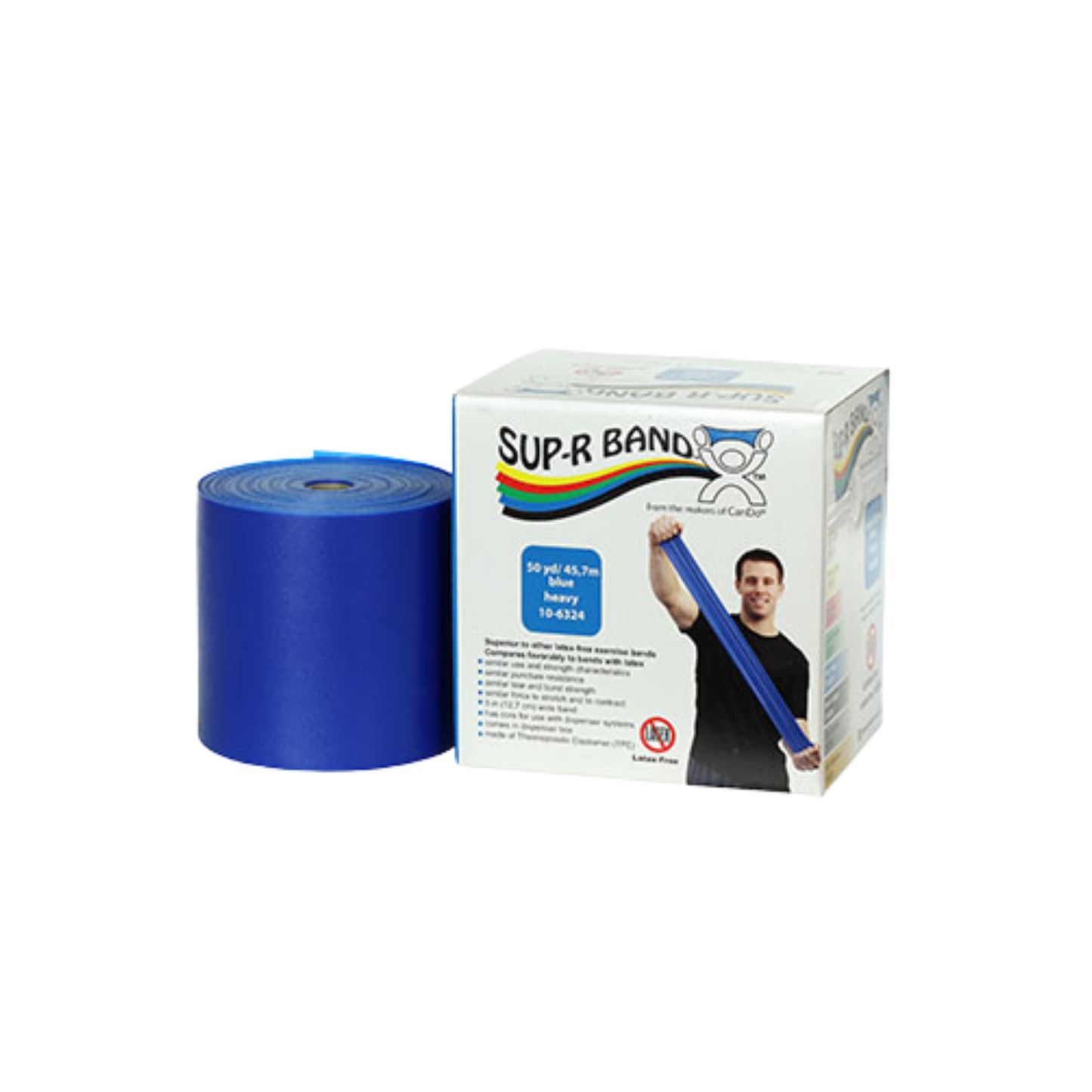 Sup-R Band Latex Free Exercise Band - 50 yard roll - Blue - heavy