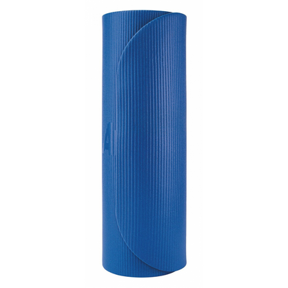 Airex Coronella 200 exercise mat in blue color rolled up.