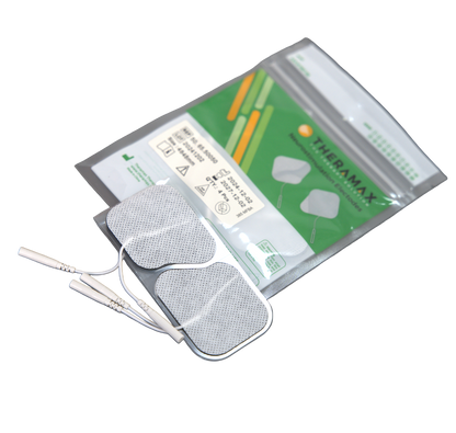 Theramax self-adhesive electrodes in square shape.